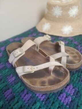 Birkenstock Mayari Sandcastle Leather Nubuck Soft foodbed Size 38